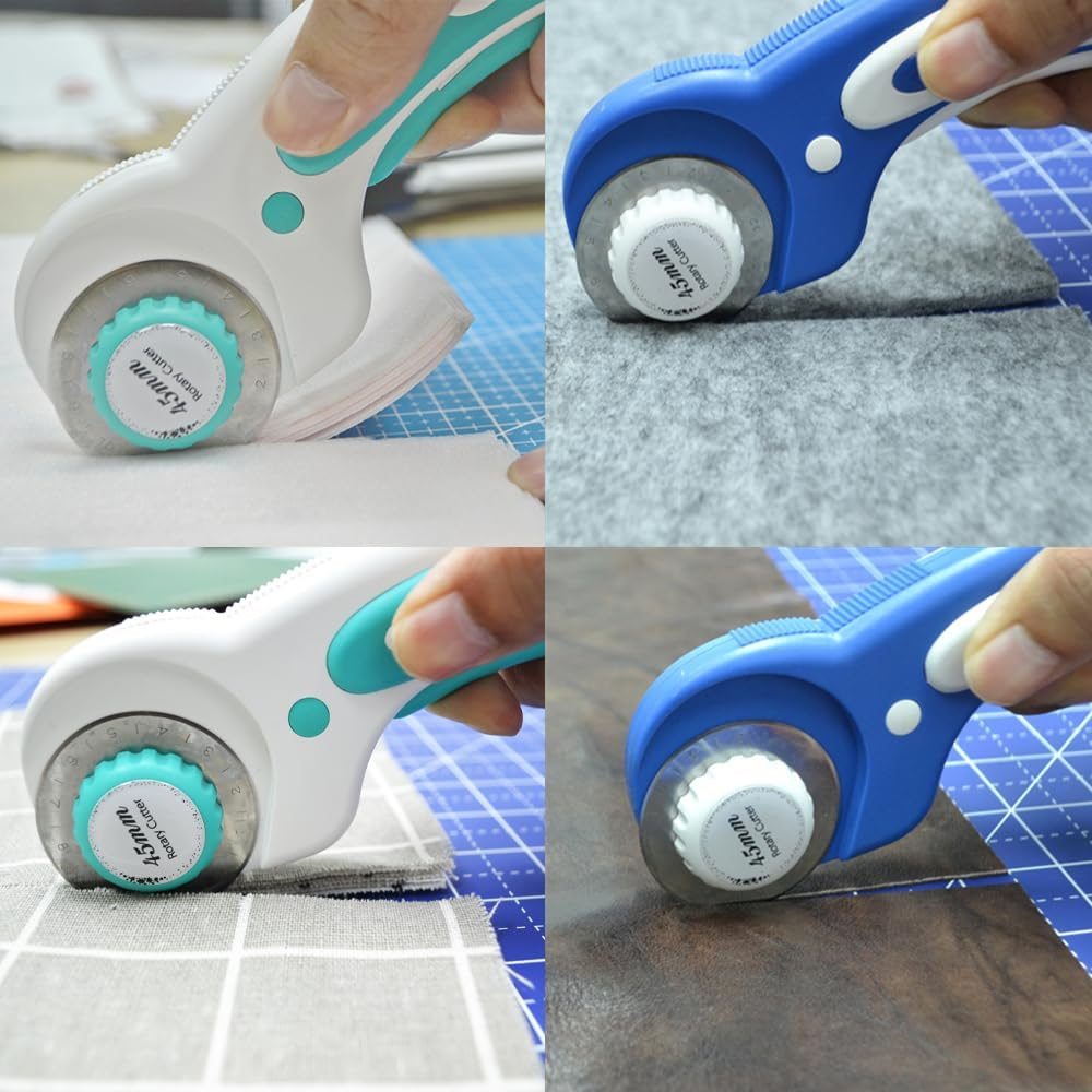 HEADLEY TOOLS 45Mm Rotary Cutter Blades 15 Pack Fits Olfa, Fiskars, Replacement Rotary Blade for Arts Crafts Quilting Scrapbooking Sewing, Sharp and Durable