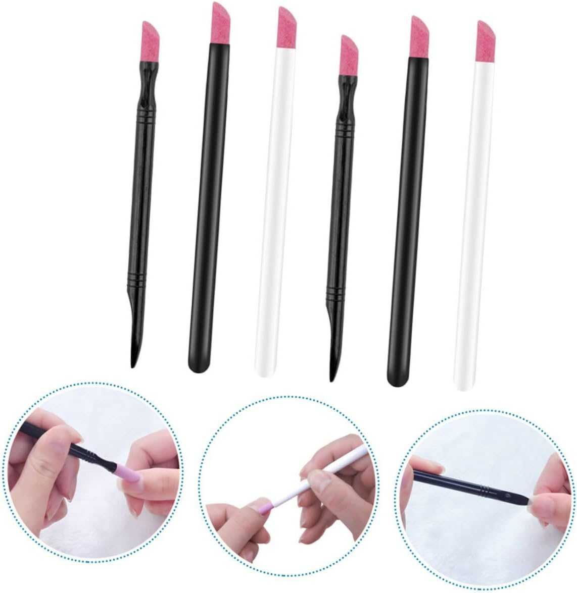 6Pcs Nail Grinding Pens for Manicure and Pedicure Abs Cuticle Remover Tools Practical Dead Skin Cleaning and Nail Engraving Accessories for Professional and Home Use image number 6