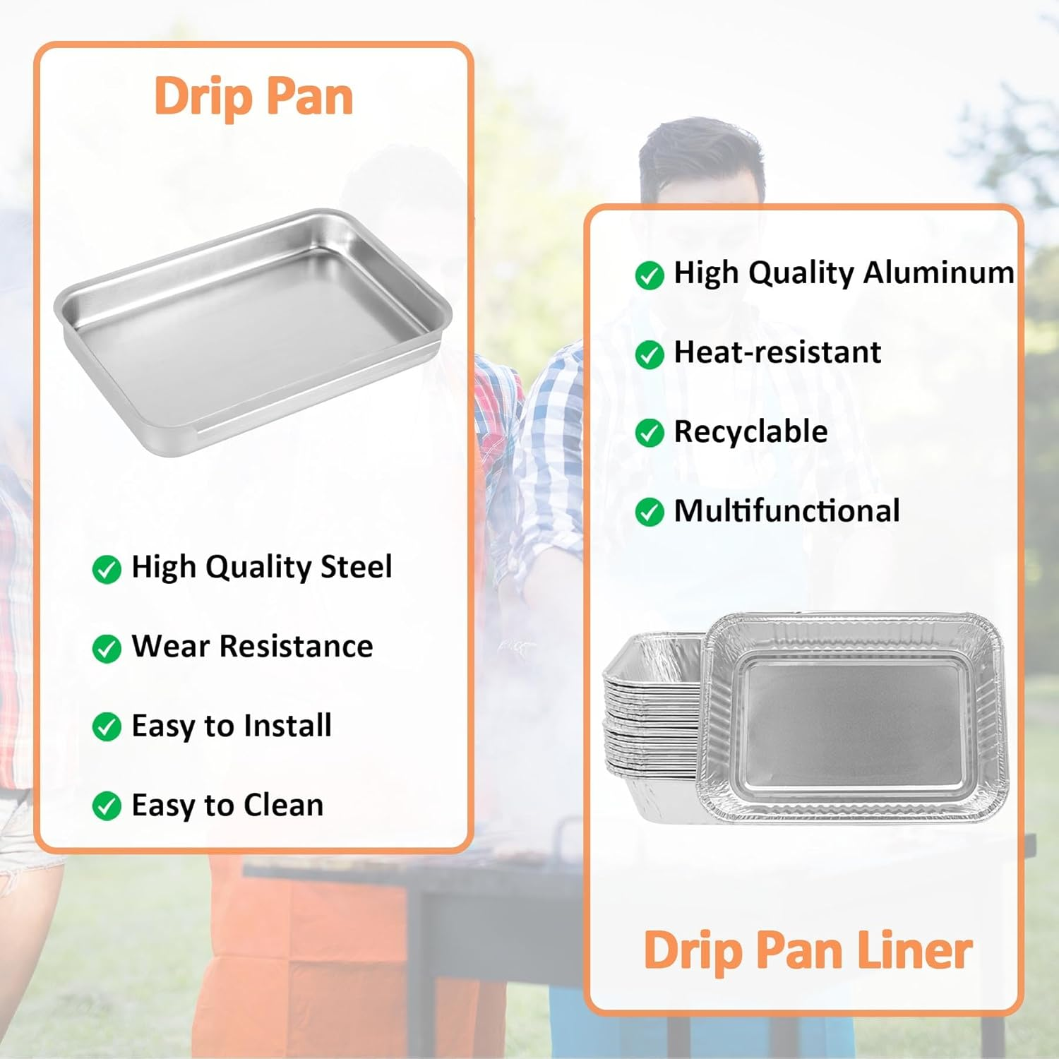 93305 Catch Pan for Weber Spirit E-210 E-220 E-310 E-320 E-330 Series, 83156 Grease Tray with Drip Pan Liners Replacement for Weber Genesis II E-310 E-315 E-325 E-330, for Spirit 200/300 Series image number 1