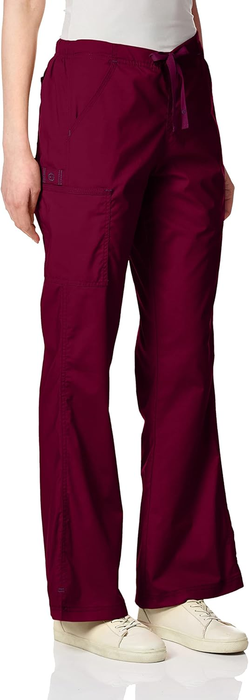 Wonderwink Women'S Wonderflex Grace Scrub Pant, Wine, Xx-Small Petite