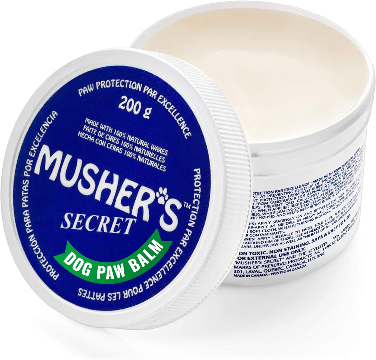 Musher'S Secret Dog Paw Wax 200 G (7Oz) - Moisturizing Dog Paw Balm That Creates an Invisible Barrier That Protects and Heals Dry Cracked Paws - All-Natural with Vitamin E and Food-Grade Ingredients image number 5