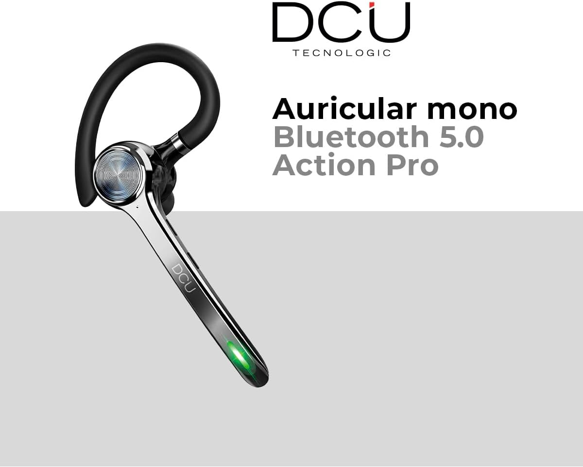 DCU TECNOLOGIC Wireless Headphones - Mono Bluetooth 5.0 Action Pro Headset - Make and Receive Calls - Dual Point Connectivity