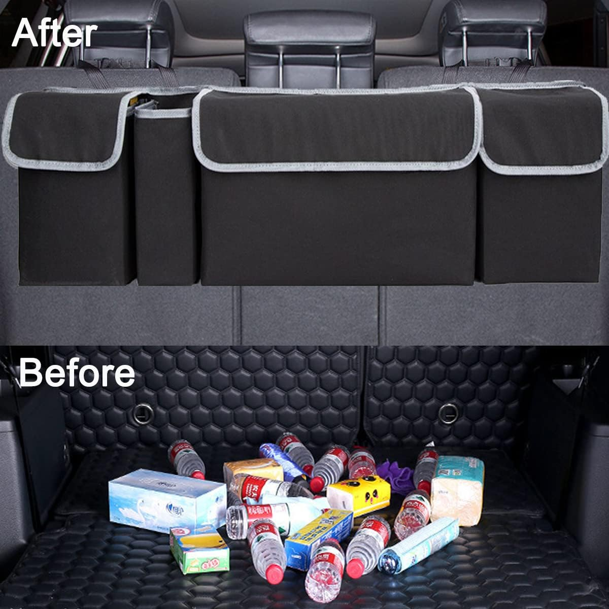 Car Trunk Organizer, Backseat Hanging Organizer with 4 Large Storage Bag-Car Seat for Suv,Trunk,Space Saving Expert image number 4