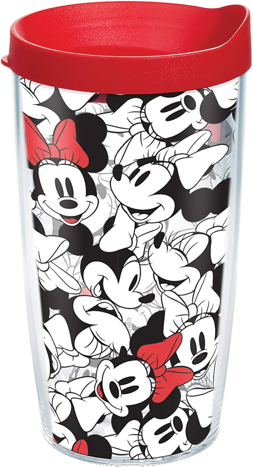 Tervis Made in USA Double Walled Disney - Minnie Expressions Insulated Tumbler Cup Keeps Drinks Cold & Hot, 16Oz, Clear image number 1