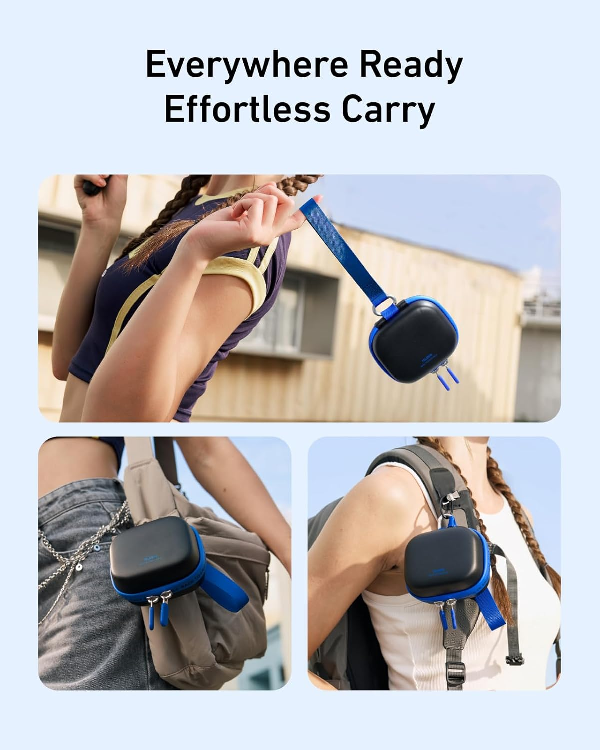 TELESIN Disadv Portable Mini Carrying Case for Hero/Ace Pro/Dji OSMO/360 Cameras, Waterproof Hard Shell Travel Storage Case for Action Cameras and Accessories, Black - Orange image number 3