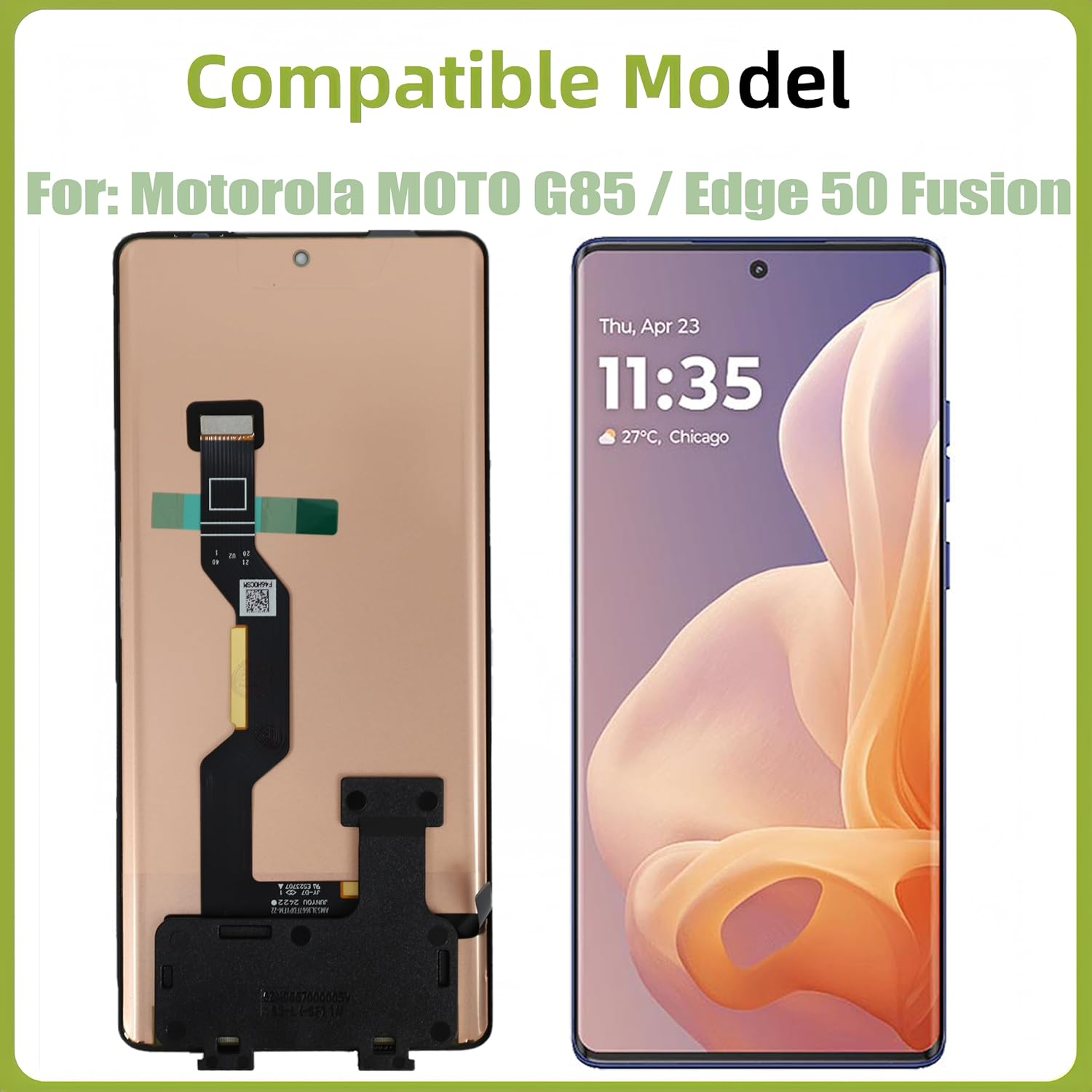 ERYNK LCD Display for Motorola Moto G85 / Motorola Edge 50 Fusion [With Fingerprints] [6.67 Inch] LCD Display Touch Screen Digitizer with Tool Kit image number 5
