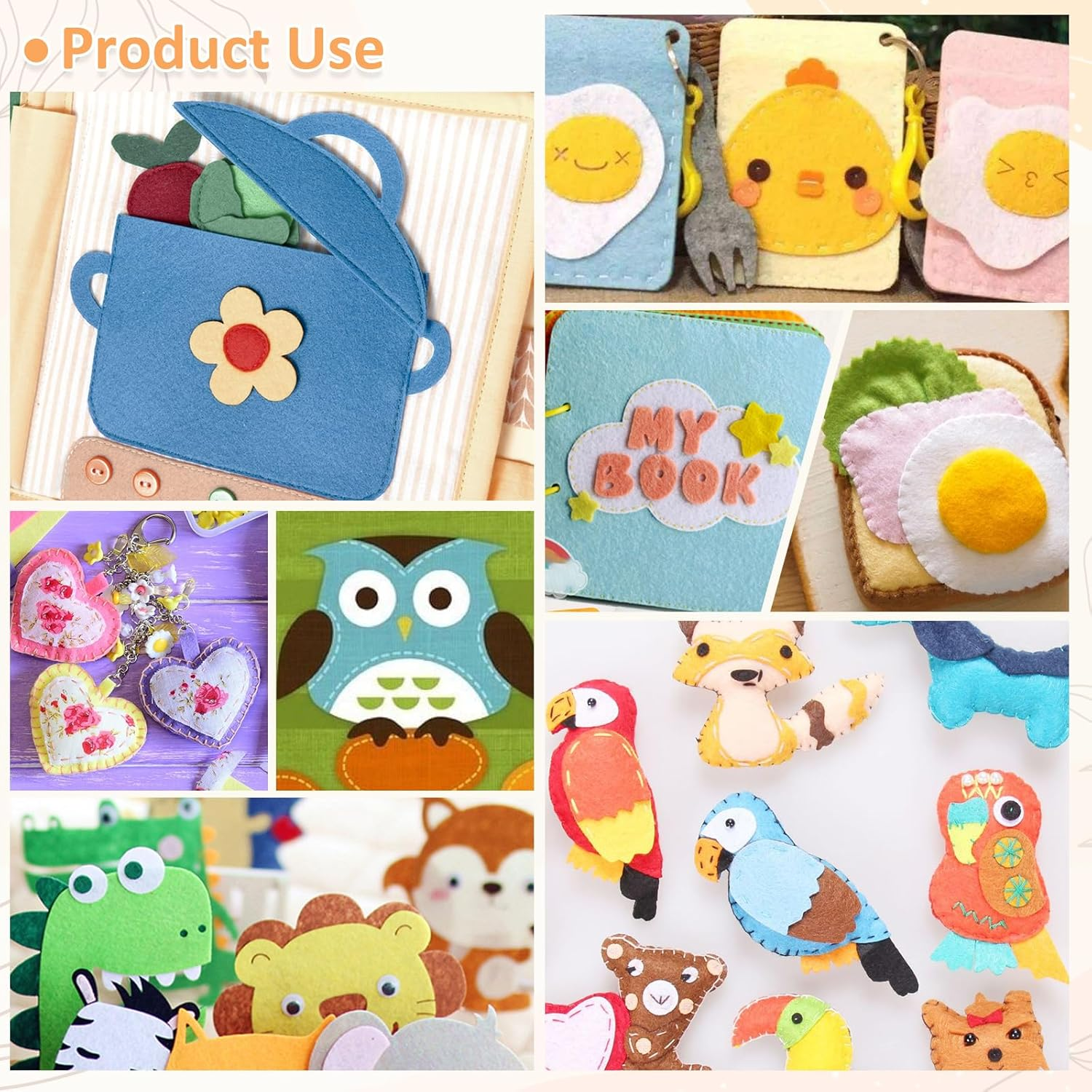 XSEINO 12 Rolls 8"X35" 1.4Mm Thick Soft Felt Fabric Sheet 12 Assorted Macarone Series Colors Felt Pack for DIY Craft Sewing Squares Nonwoven Patchwork image number 2