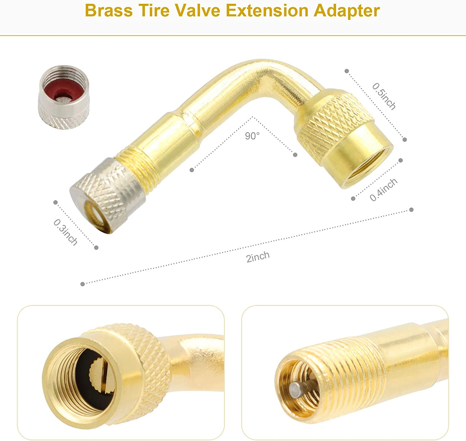 ZHSMS 3Pcs 210Mm Flexible Extension Tire Valve Adaptor 1Pcs Clamps Tire 6Pcs Tire Valve Caps 6Pcs Valve Cores 3Pcs 2 in 1 Valve Caps for Universal Cars Truck Motorcycle Bike image number 1