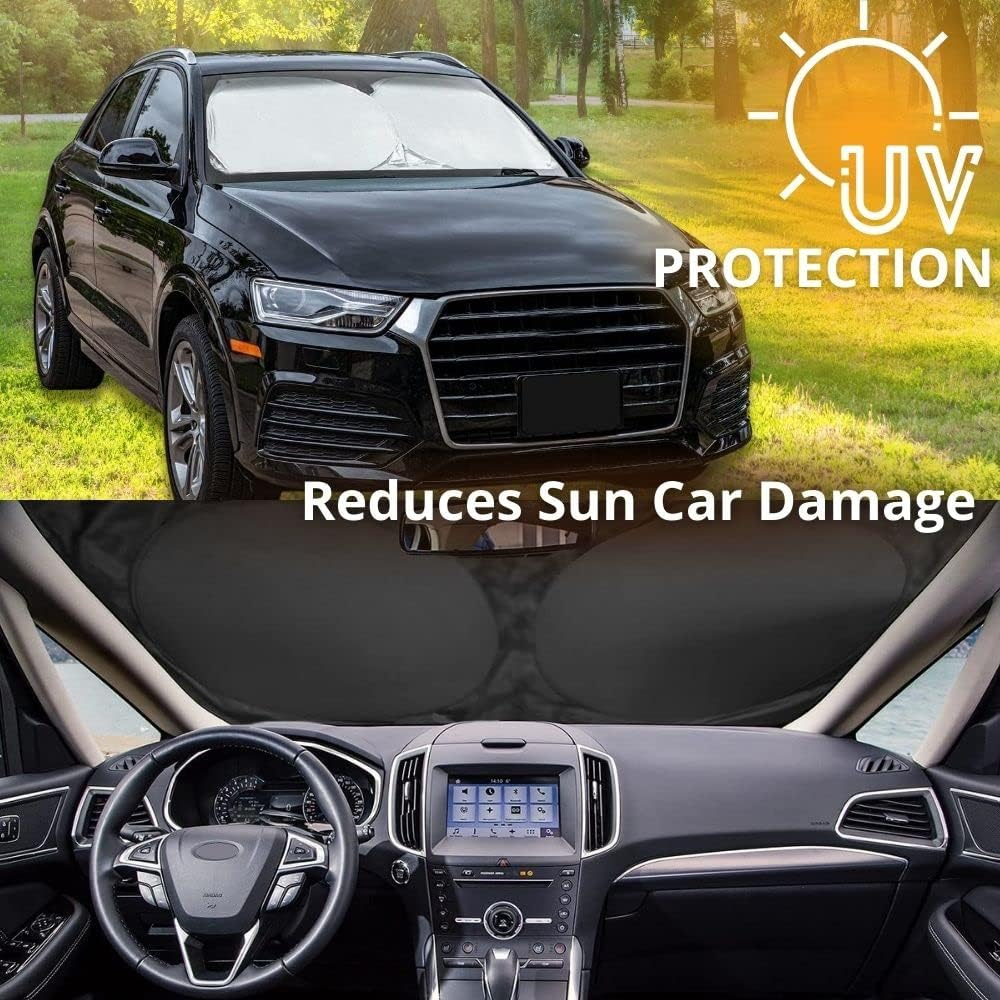 Maro WS-CM Car Windshield Sun Shade with Storage Pouch, Car Sun Visor, Medium Size 150 X 78Cm image number 1