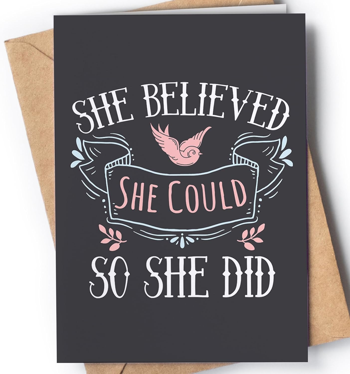 Inspirational and Empowering Card for Her | Congratulatory Card for Women | Perfect Cards for Birthday, Graduation, Christmas, Mother'S Day for Daughter, Sister, Mom, Girlfriend, Wife - NUM 17 image number 1