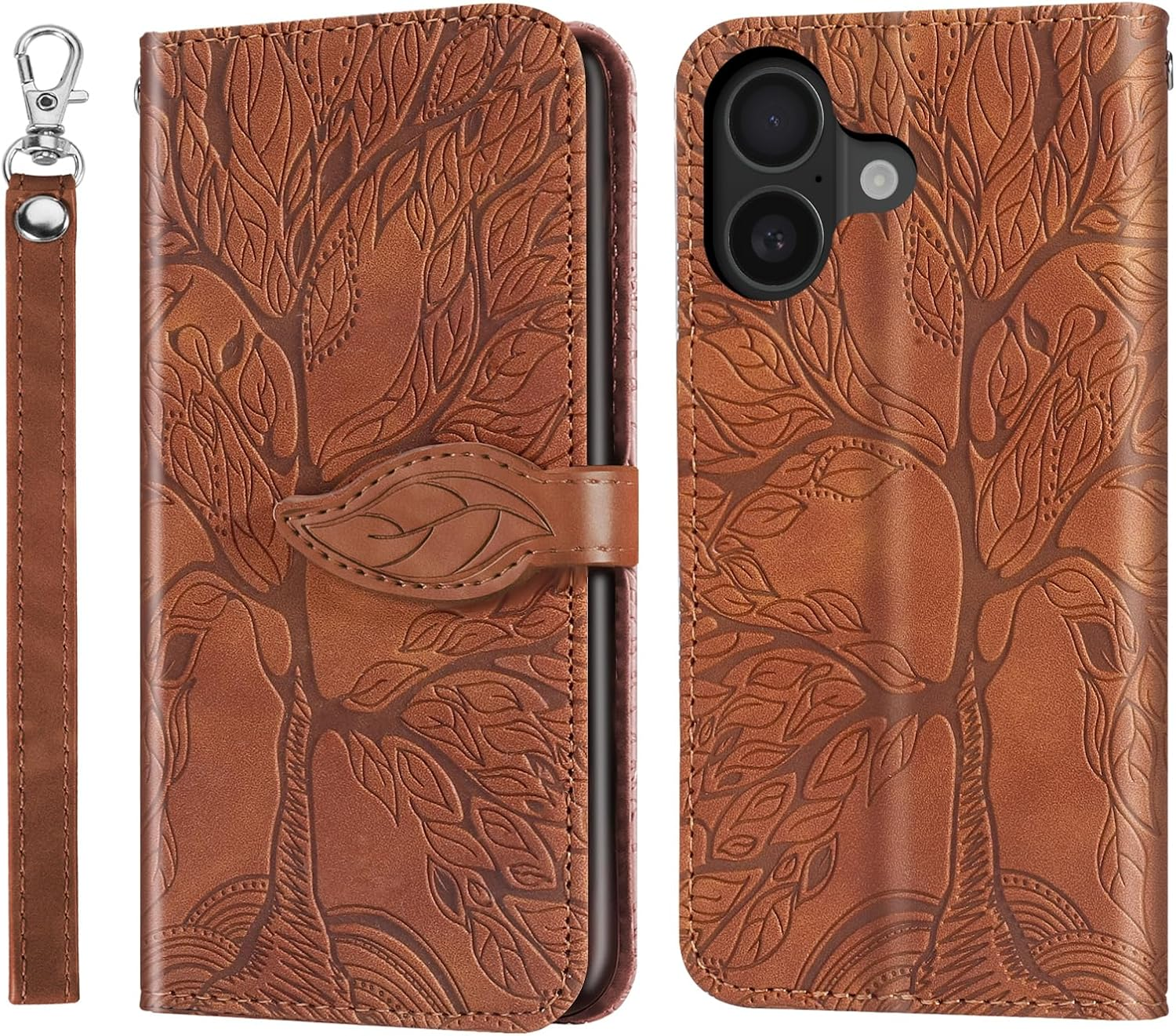 CXTCASE Case for Iphone 17 PU Leather Folio Flip Cover with Card Slots, Magnetic Wallet Phone Case for Iphone 17 - Red