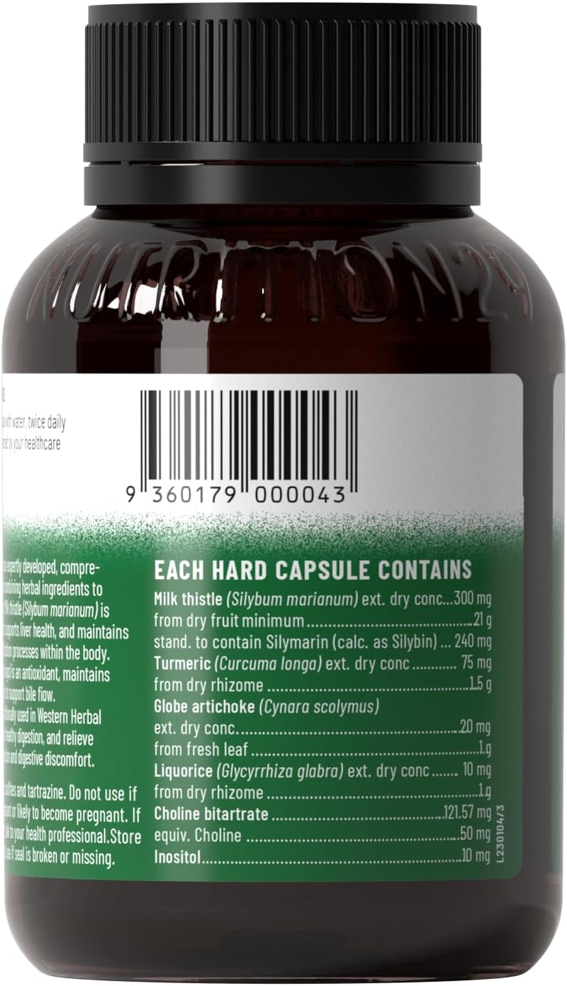 Liver Health plus with Milk Thistle Turmeric & Artichoke NEW Formula with Licorice, Choline & Inositol 60 Capsules Liver Support & Detox Supplement image number 2