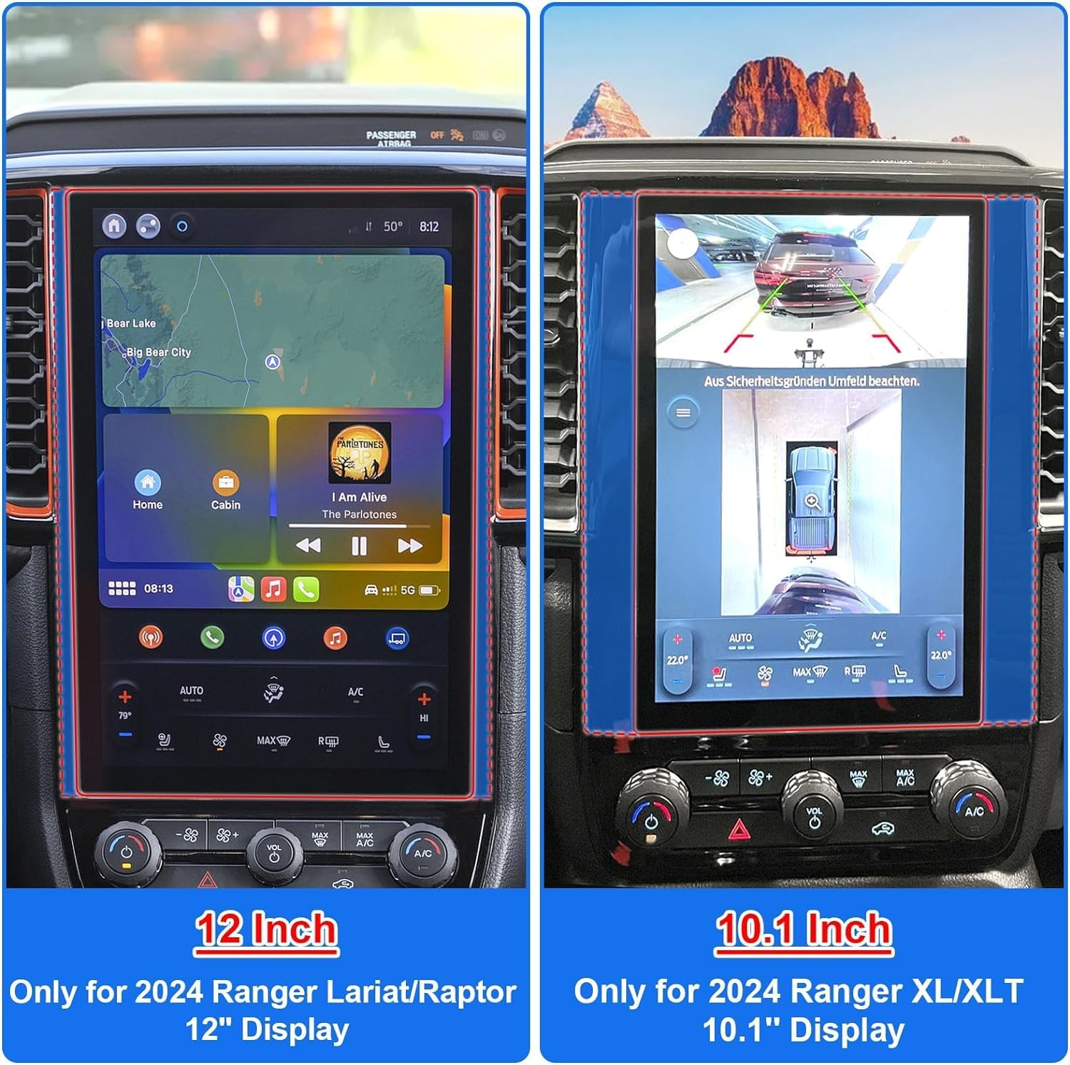 Screen Protector Compatible with 2024 Ford Ranger 12 Inch Touchscreen,9H Hardness Shock Resistant,Tempered Glass Screen Protector for 2024 Ranger Lariat Raptor