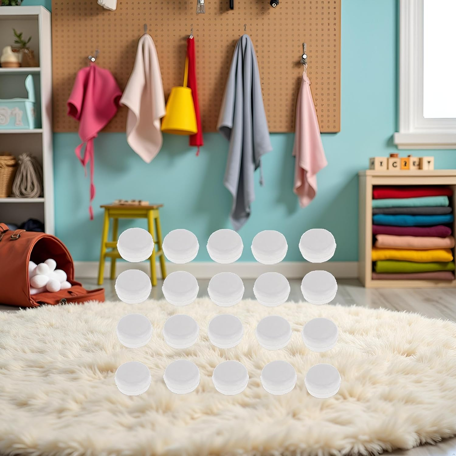 20 Pcs White Rattle Box Noise Maker Insert Squeaker Plastic Ring Box Repair Fix Baby Rattle Accessories (15Mm) image number 2