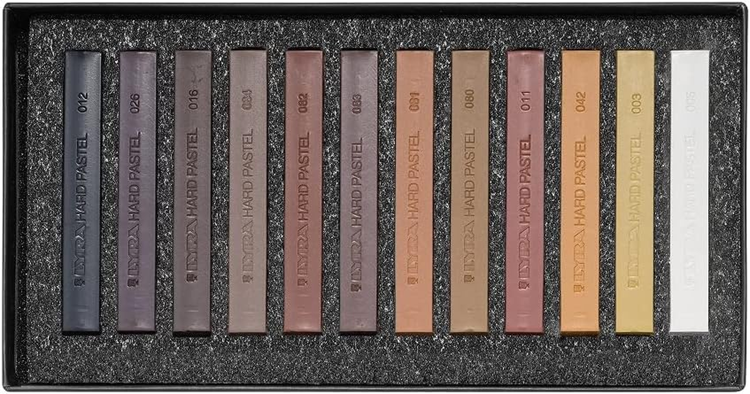 Lyra Polycrayon Soft Brown Tones Pastels Set (12 Pieces) image number 1