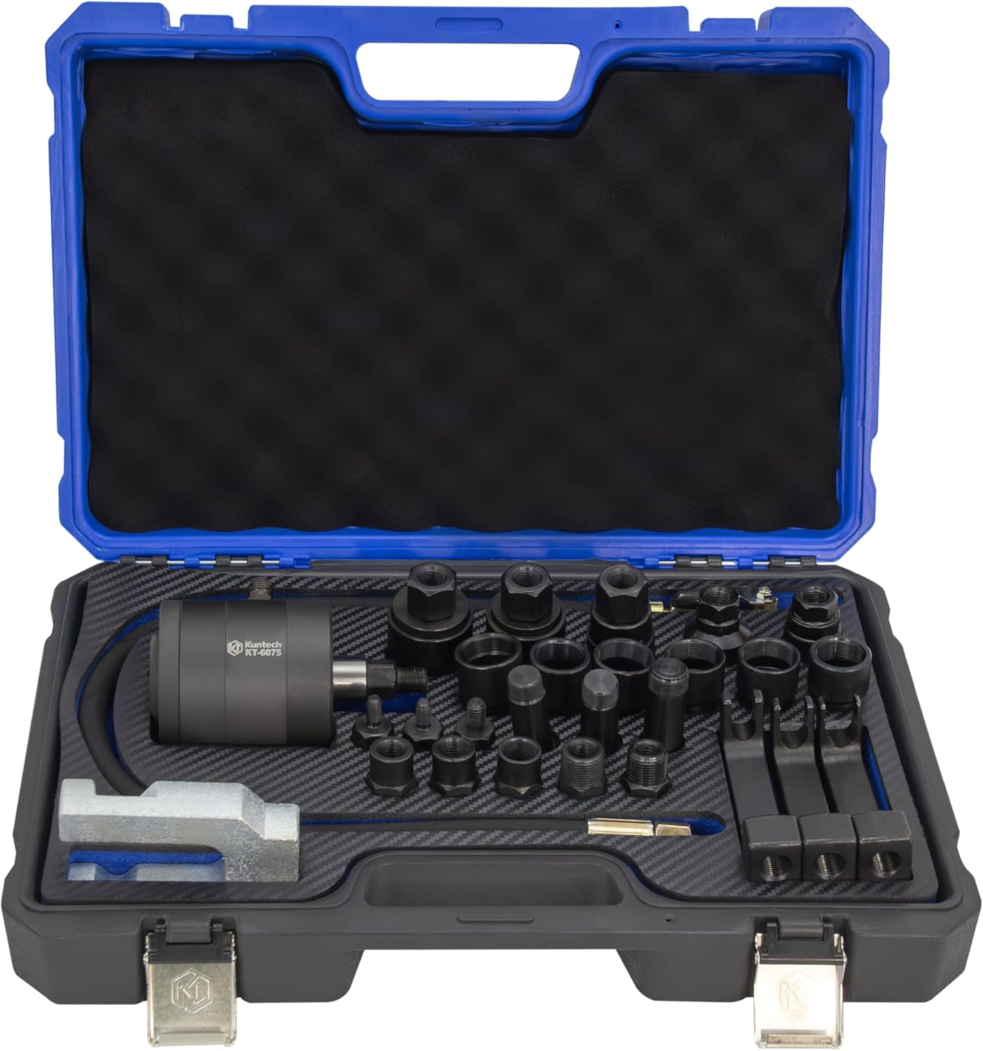 Pneumatic Injector Puller Set, 5-8 Bar Air Vibration Diesel Fuel Injector Removal Tool Set of 37 with Extractor Hammer, 19 Adapters, Extension Hose, and EU US JP Connectors image number 3