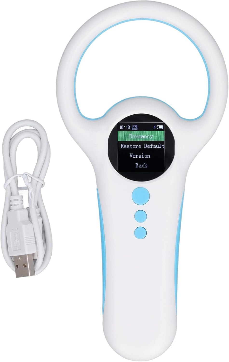 Pet Microchip Reader, Handheld ID Chip Scanner with 134.2KHZ & 125KHZ Compatibility, LED Screen Display, USB Data Connection for Animal Tag Identification image number 3