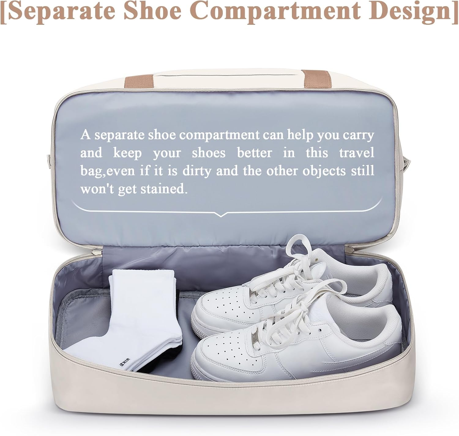 Pakembl Weekender Bags for Women,Travel Duffle Bags with Shoes Compartment,Overnight Travel Bag with Wet Pocket,Gym Tote Bag B01 image number 3