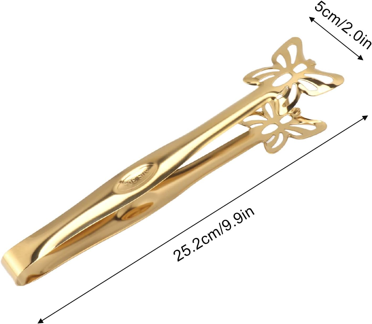 Tongs for Cooking, Food Grade Stainless Steel Kitchen Tongs 2 Styles Thickened Hollow Buffet Tongs Heavy Duty Food Tongs Multipurpose Serving Utensils Tongs for BBQ Party Grilling (Butterfly Tongs Gold) image number 5