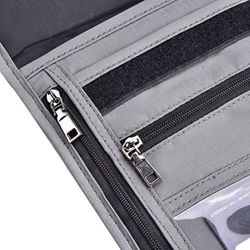 COMPANY LILI Gray Multi-Function Waterproof Nylon Outdoor Bag Single Shoulder Messenger Passport Pocket Wallet ID Holder Pouch for Travelling New image number 2