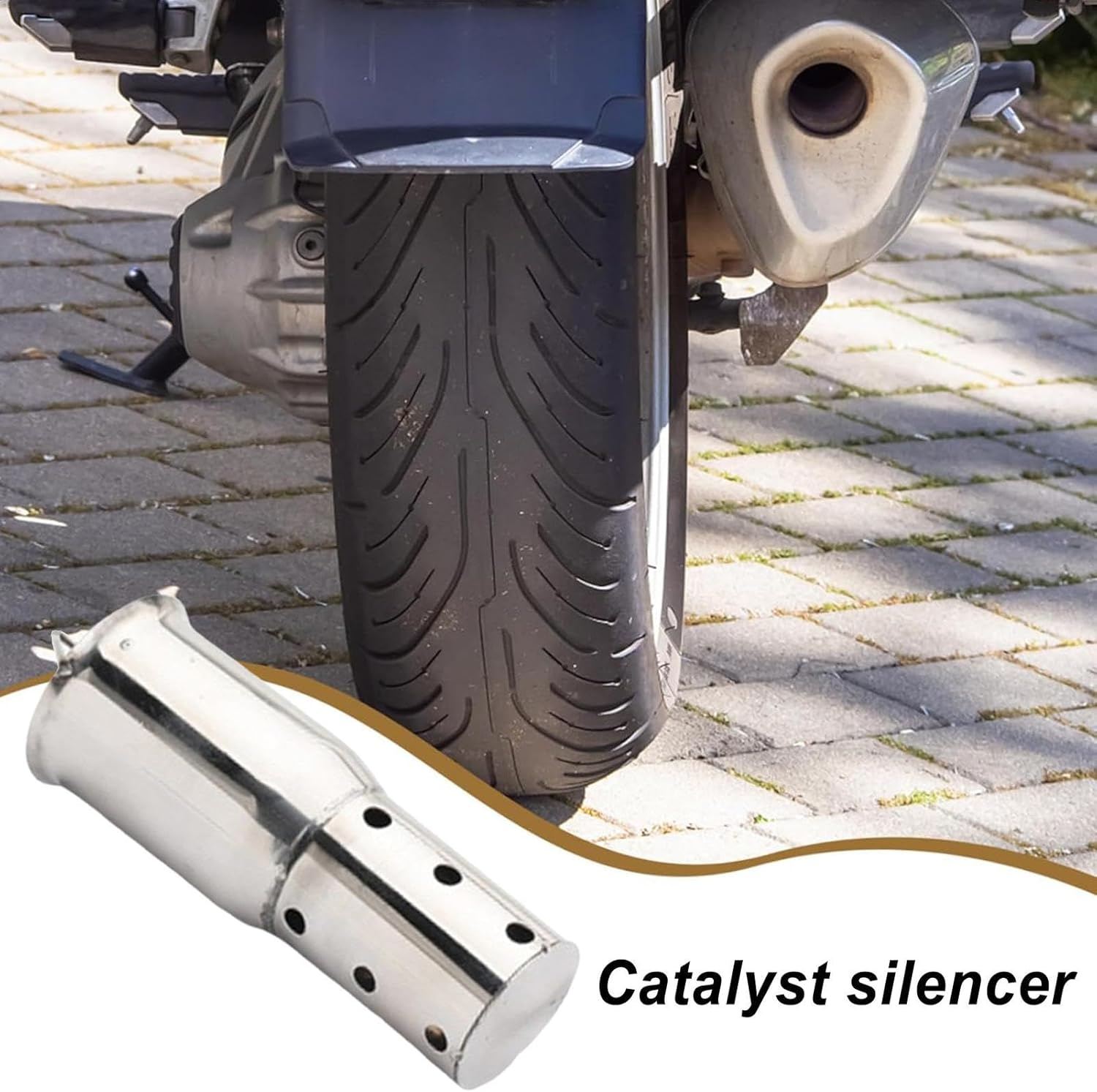 Shpuuyy Exhaust Silencer | Exhaust Muffler Silencer & Pipe Silencer | High-Performance Parts for Enhanced Engine Output, Sturdy Stainless Steel Motorcycle Accessories for Street, Motor image number 4