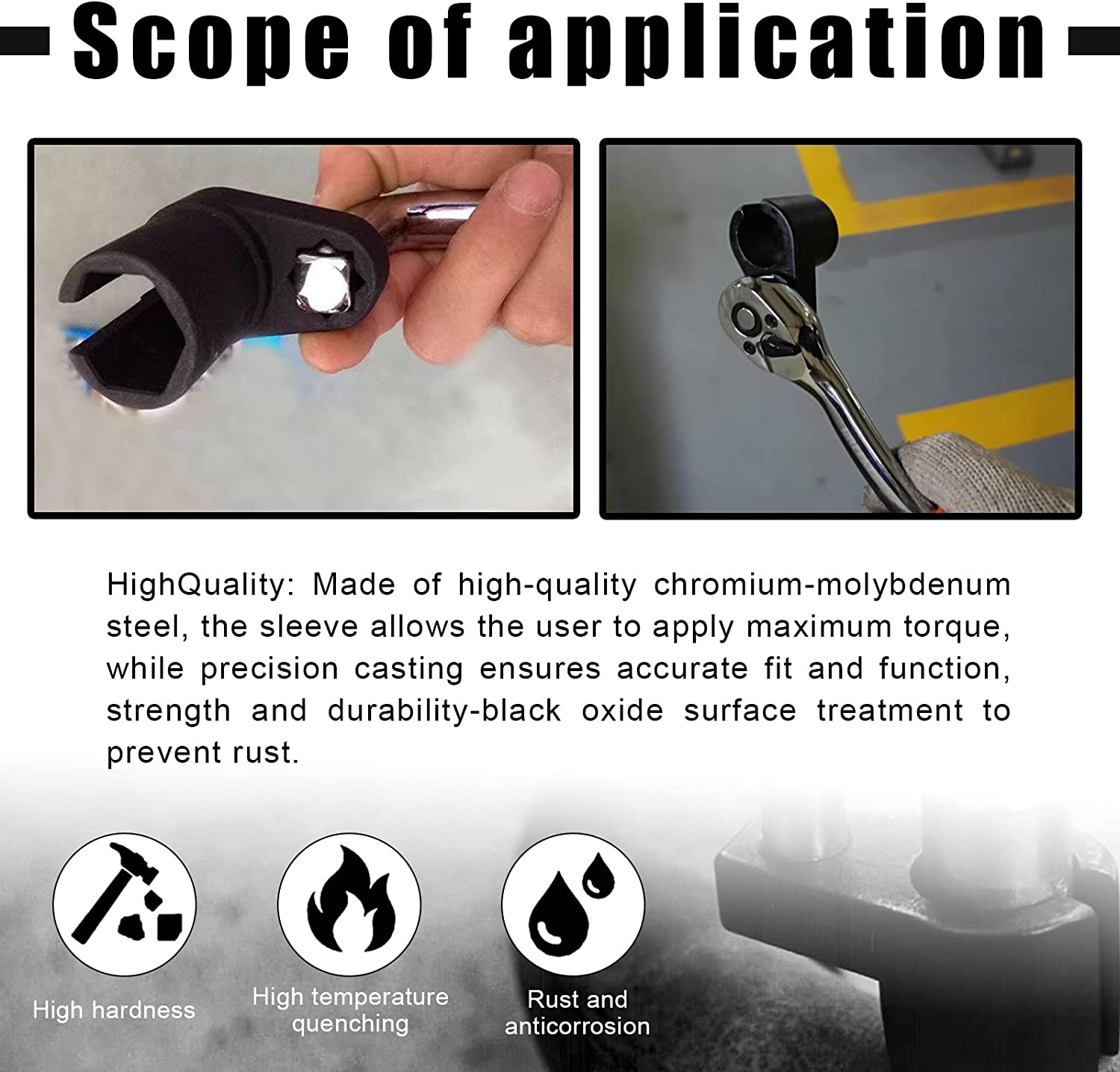 Stymart Offset Oxygen Sensor Socket, 3/8-Inch Drive by 7/8-Inch 22Mm, Wire Gate Accesses Sensor from Side, Preventing Damage to Wires, Universal for Most Models of Cars image number 2