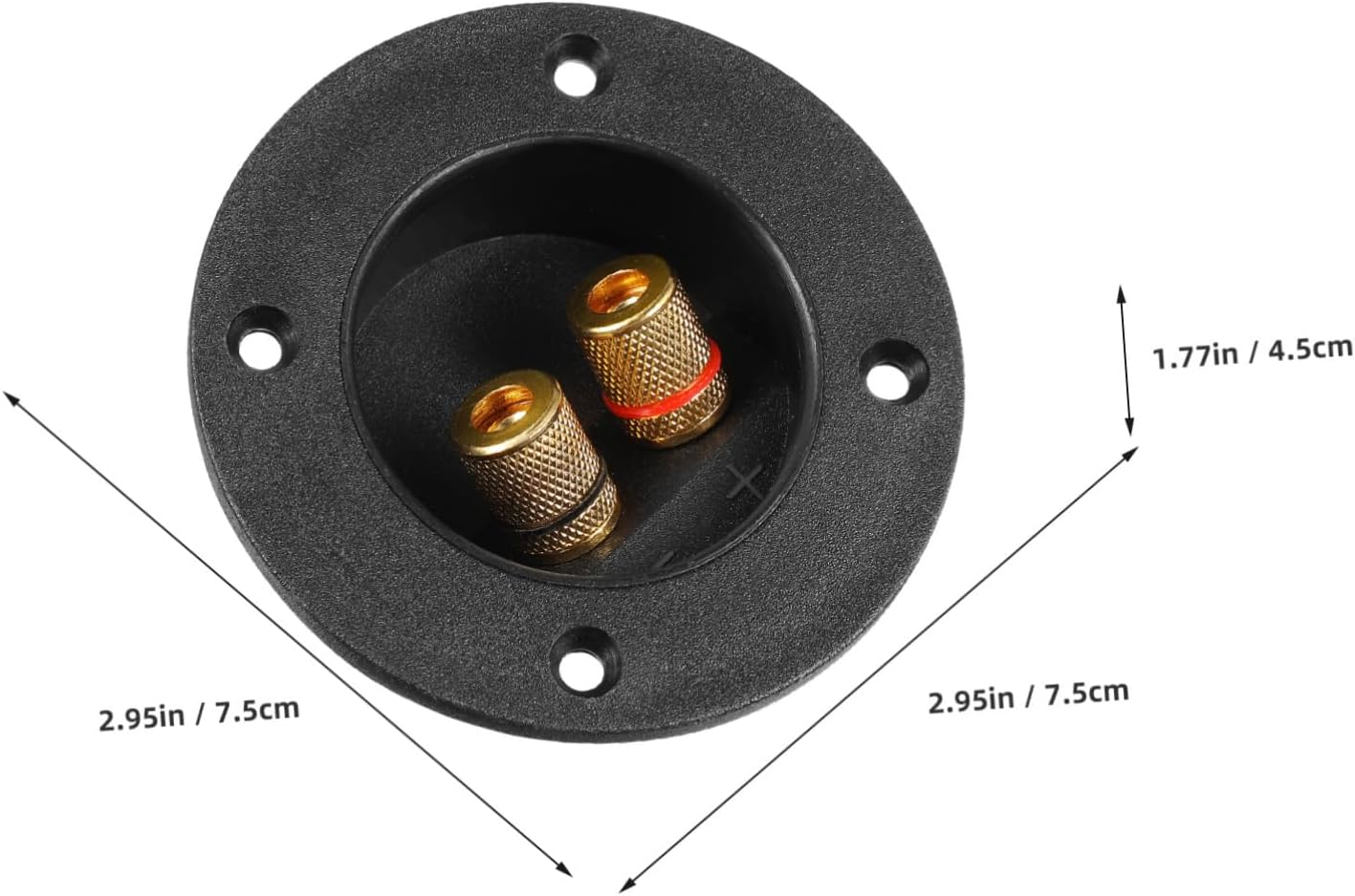 OFFIGAM 5Pcs 2-Way Speaker Terminal Binding Posts round Copper Connector Cups for DIY Hifi Audio Subwoofer Speaker System Home Car Sound Equipment image number 5