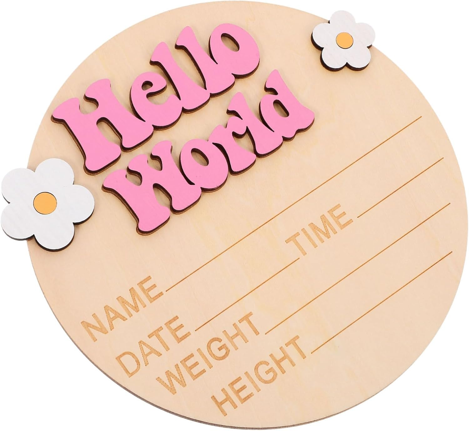 Growth Commemorative Card for Newborn Girl Wood Milestone Sign Birth Announcement Sign for Nursery Wall Decorations Born image number 5