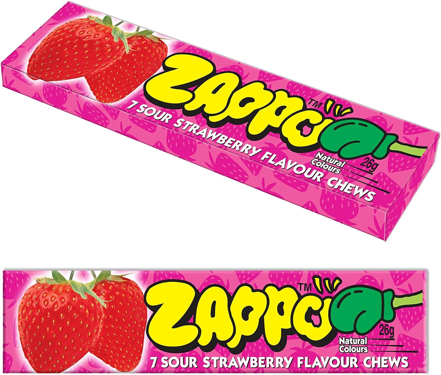 ZAPPO Sour Strawberry Flavoured Chews - 4 Pack (104G) image number 3