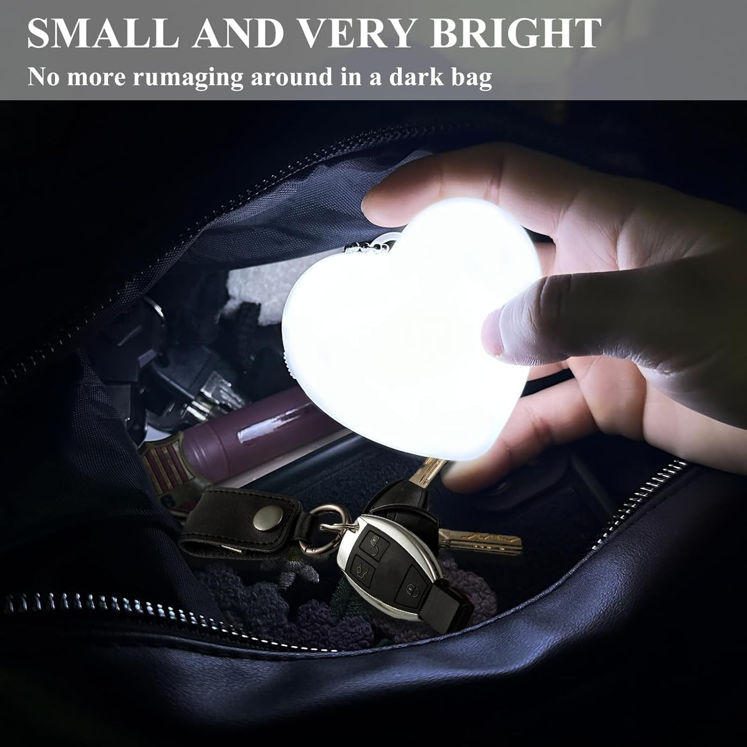 Purse Light,Heart Shape Light for Handbags with Automatic Sensor(1Pcs) image number 3