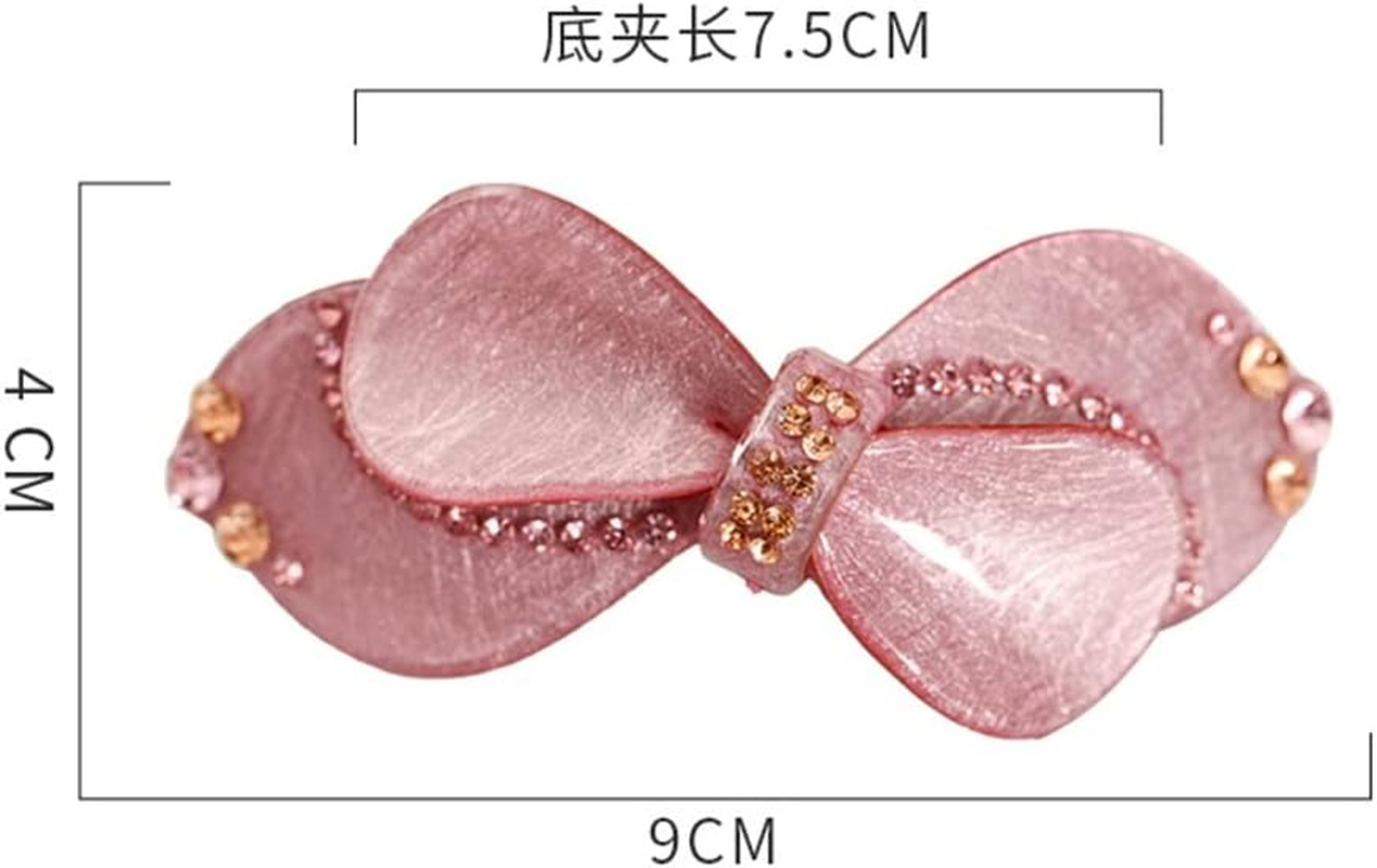 Alligator Clip,Headdress,Hair Clamp,Hairpins,Clip Headgear Back Head Hairpin Korean Rhinestone Word Spring Top Clip Bow Headgear (Color : A, Size : 9.5 * 6Cm) (Color : B, Size : 9.5 * 6Cm) image number 1