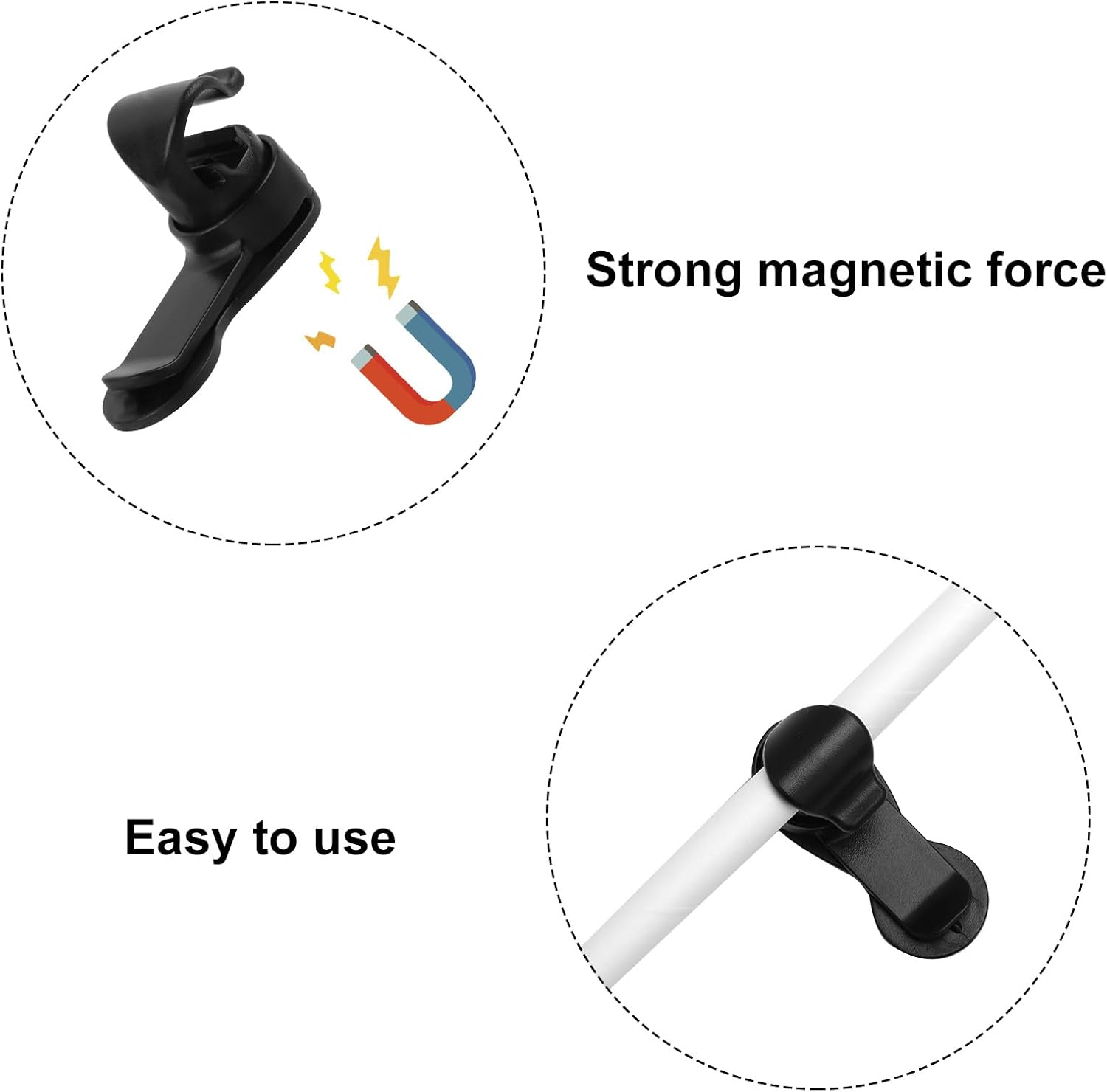 5Pcs Magnetic Blow Clip Water, Plastic Water Blow Tube Clip Black Magnetic Clip for Hydration Hose for Keeping Drinking Valve Tube in Place for Camelbak Osprey image number 5