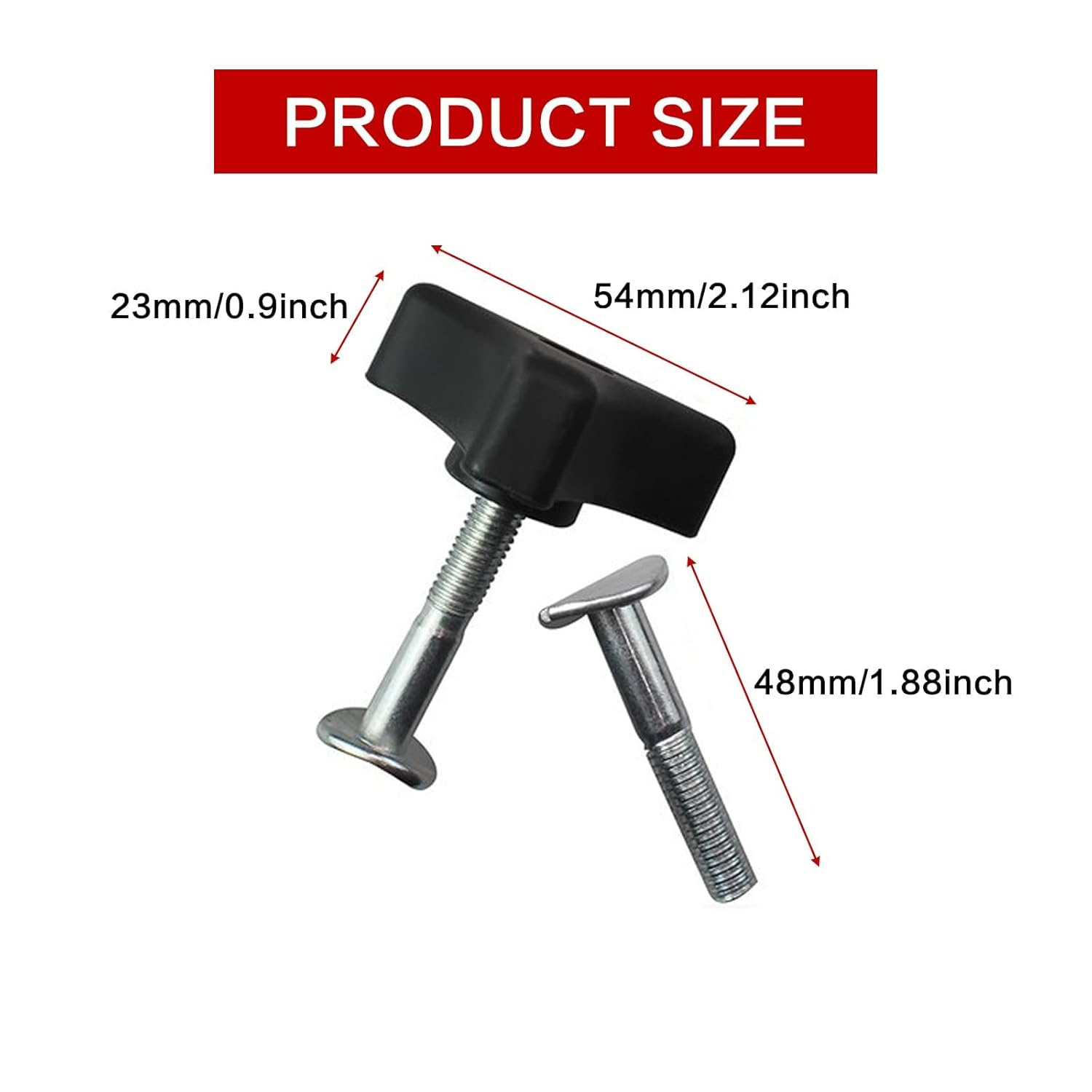 6 Sets Lawn Mower Handle Bolts and Knobs, Triangular Handle Fastening Screw Set Replacement for Honda and Most Other Lawn Mower Machines, Black image number 3