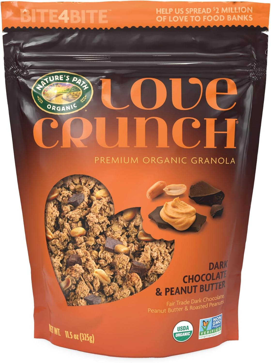 Nature'S Path Nature`S Path Love Crunch Granola Dark Chocolate & Peanut Butter 325G, 325 G image number 1