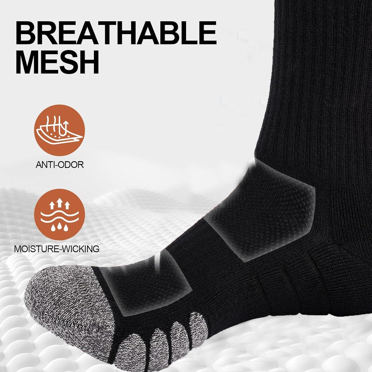 COZY CORE 6 Pairs Athletic Socks Cotton Cushioned Crew Running Socks for Men/Women,Sport Calf Socks Performance Cushioned & Breathable for Running Sports Training Hiking Gym Tennis image number 5