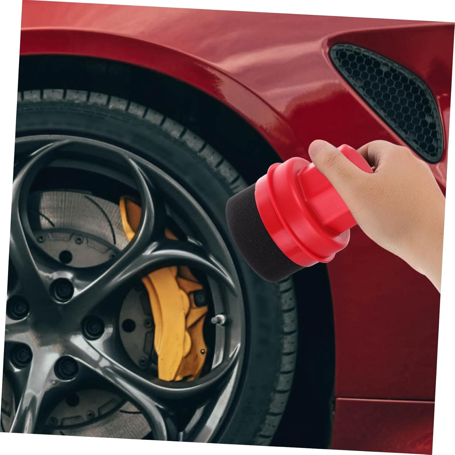 GLEAVI Automotive Buffer Polisher Pad Car Wax Applicator Pad Tire Polishing Brush Car Wash Tool image number 2