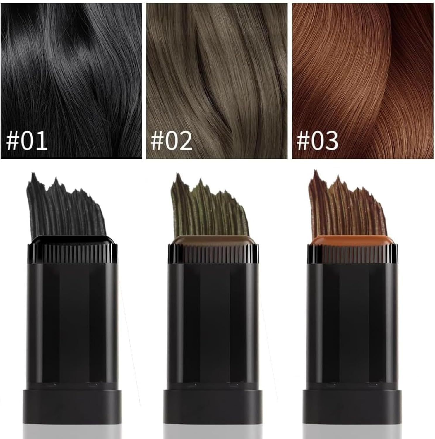 Swarous Long Lasting Hair Color Stick, Instant Hair Color Stick with Built-In Comb, Upgraded Waterproof and Sweat-Proof Hairs Dye Comb, Portable Dye Comb for Gray Hairs Coverage (Black+Black-Brown)