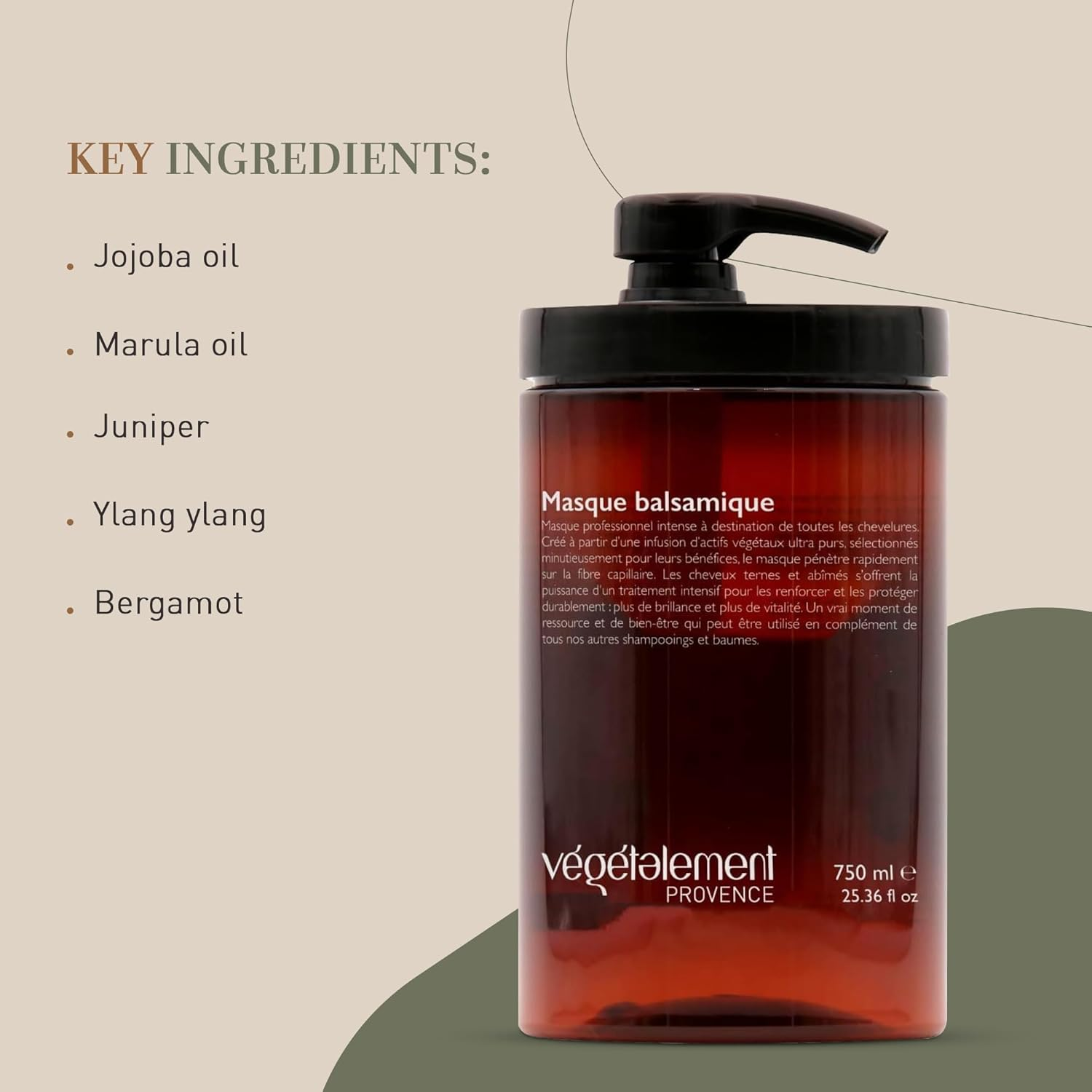 VEGETALEMENT ORGANIC Hair Mask, Plant-Based Hair Treatment Mask for Dry and Damaged Hairs, 750Ml, Cruelty Free with Jojoba Oil & Marula Oil for Strengthening and Repairing