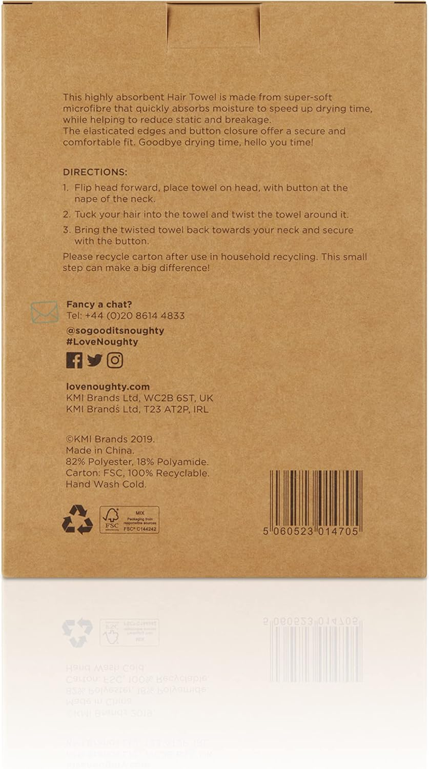 Noughty 97% Natural the Green One Microfibre Hair Towel, Quickly Absorbs Moisture, Reduces Breakage, Combats Frizz, Green image number 4