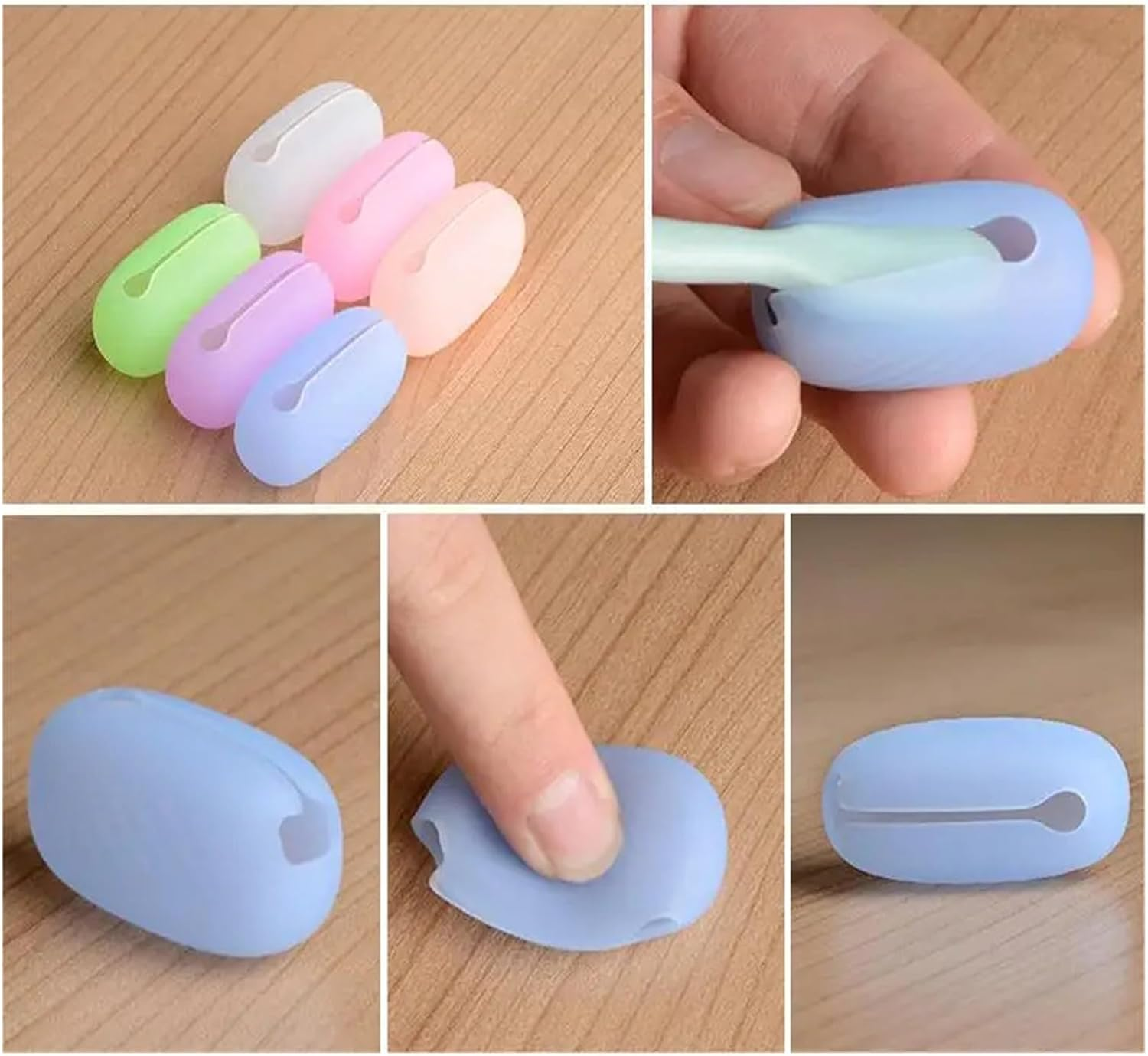 6 Pcs Toothbrush Covers &ndash; Antibacterial Toothbrush Caps for Travel, Silicone Toothbrush Protector for Electric image number 3