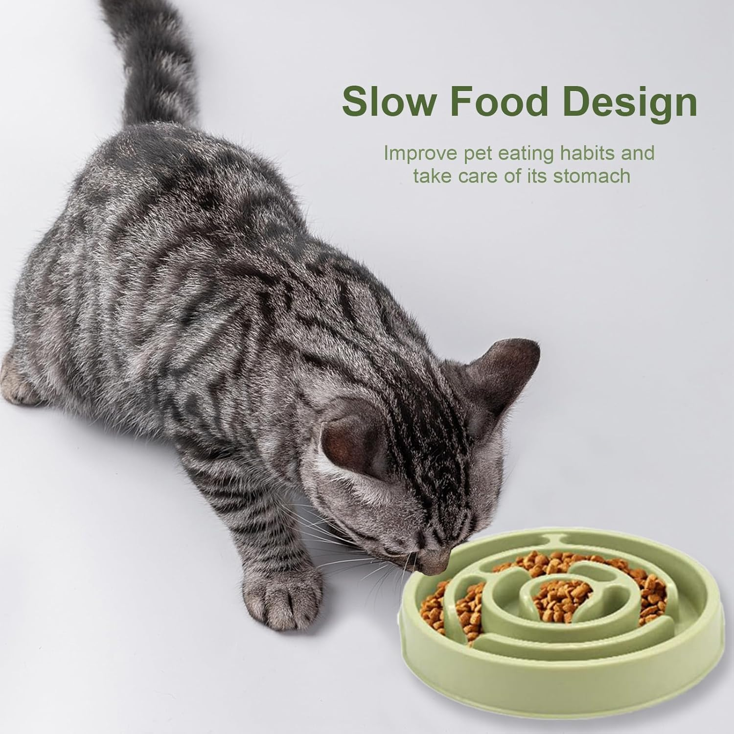 Slow Feeder Dog Bowl with Suction Cups - Anti-Slip Base Silicone Slow Feeder Dog Bowls Reduces Boredom & Anxiety,Dog Bowl Perfect for Dogs of All Breeds (Green) image number 6