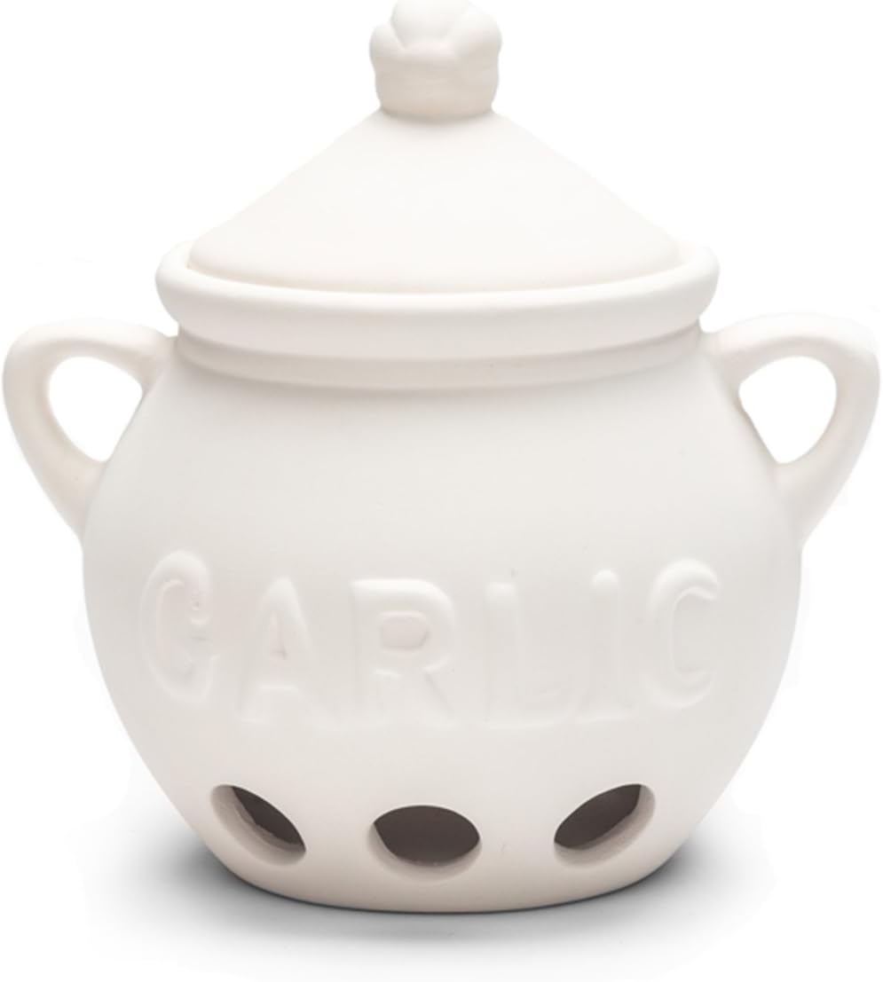 Fox Run 3971 Garlic Keeper, Ceramic, White