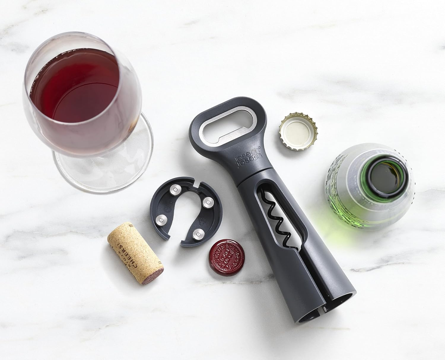 Joseph Joseph Duo 3-In-1 Corkscrew, Black
