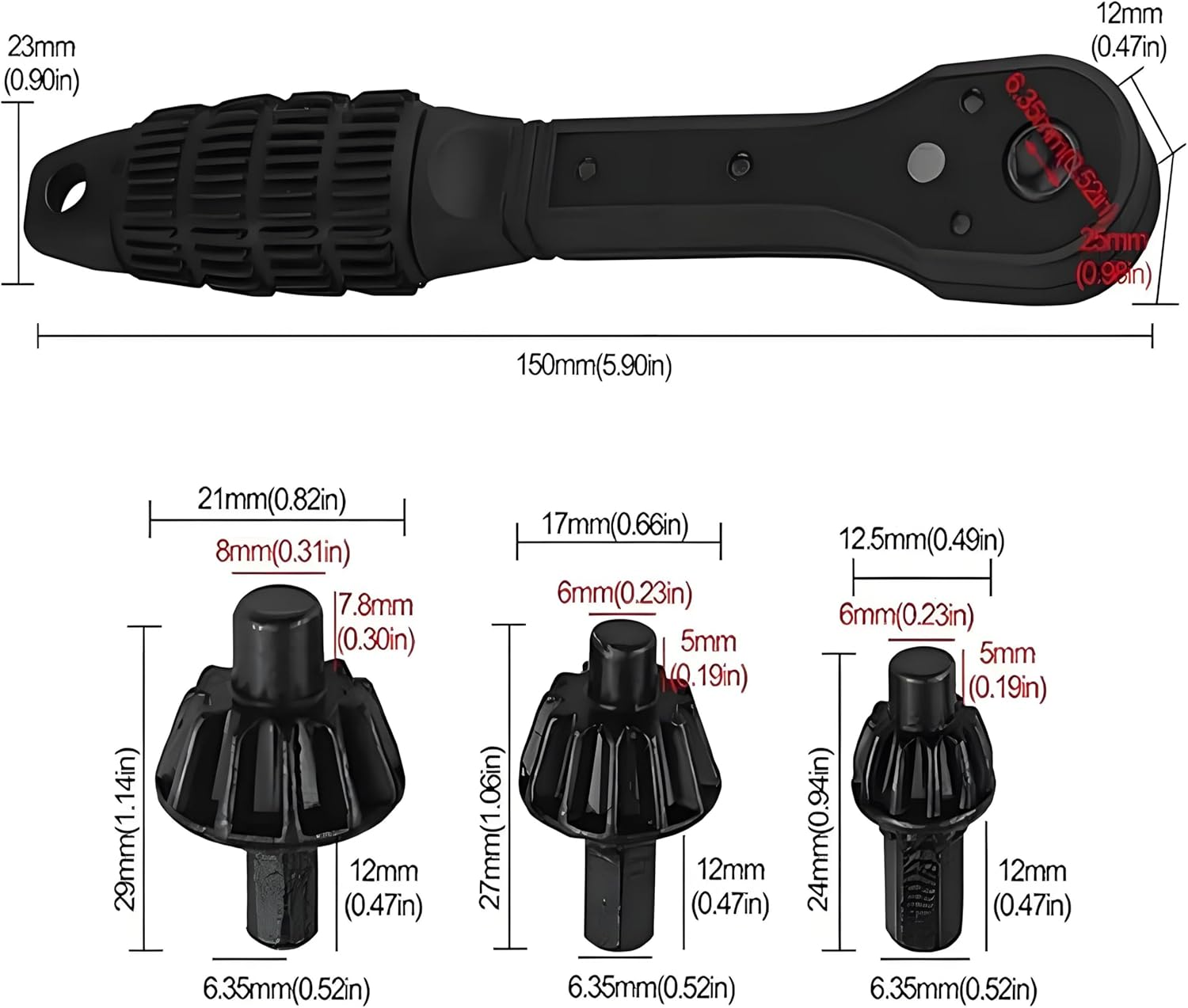 2 in 1 Double Head Ratchet Drill Chuck Key Wrench, Heavy Duty Universal Replacement Tool for Tightening or Loosening Electric Drills and Power Tools