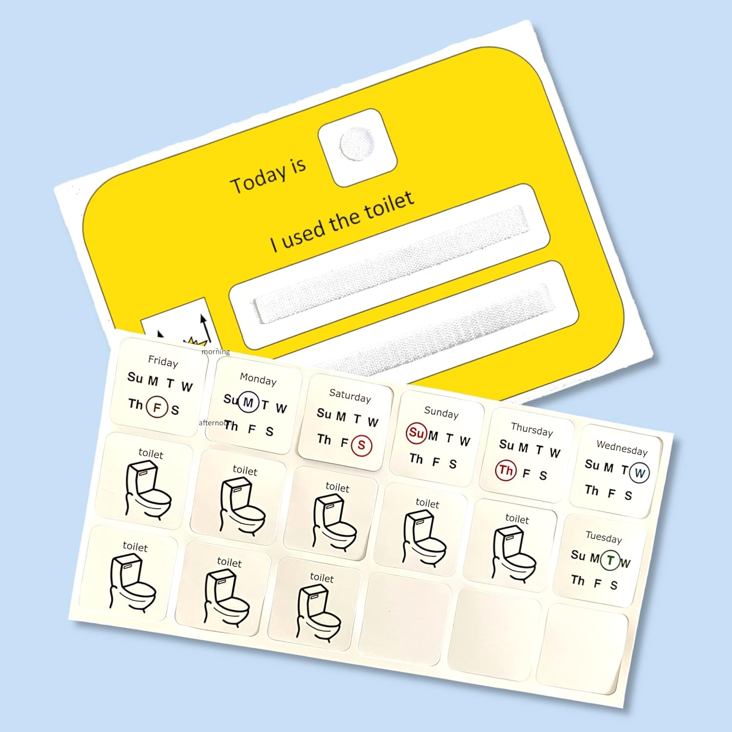 Visual Toilet Monitoring Board for Potty Training &ndash; Symbol Cards and Board Compatible with Pecs Symbols & Boardmaker PCS (For Non-Verbal, ADHD, ASD, Autism, Kids, Children, Toddlers) (English) image number 2