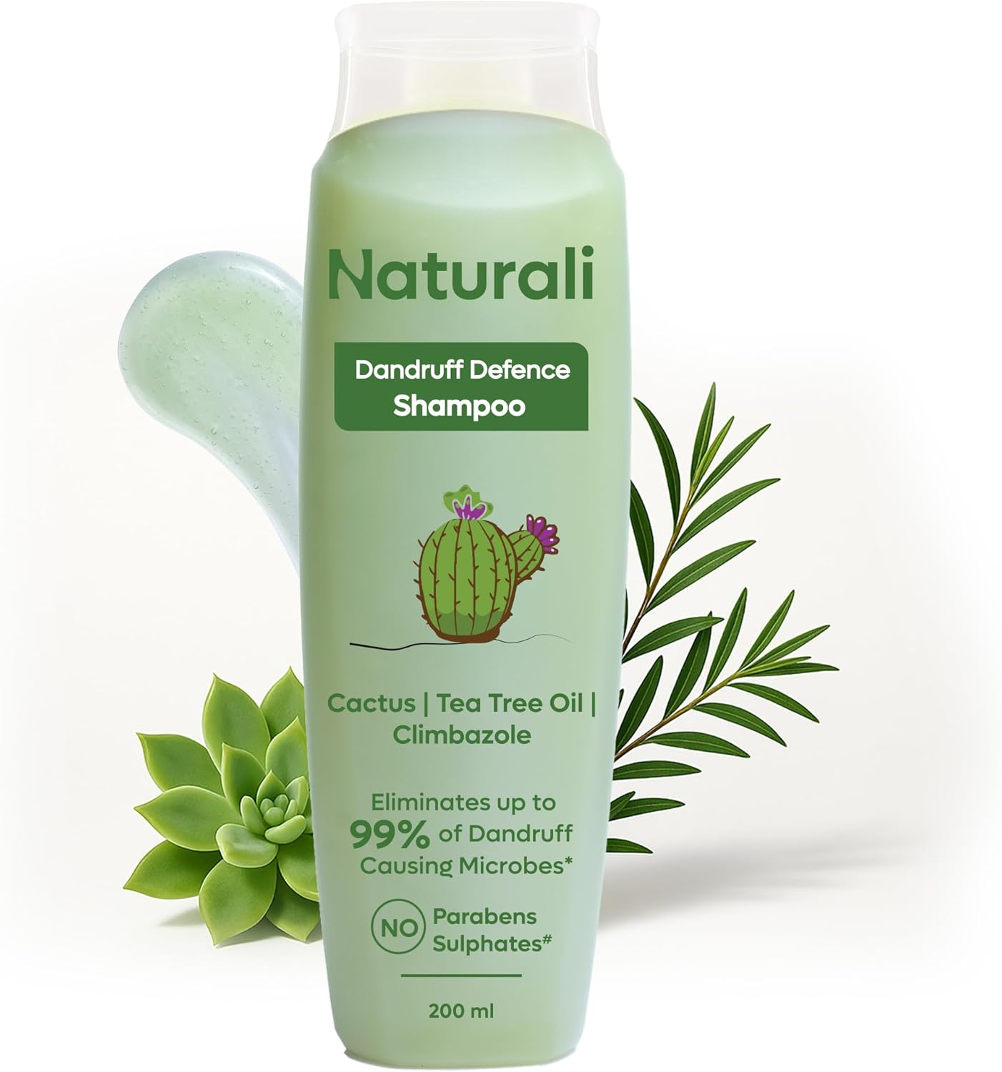 Naturali Australian Tea Tree Non-Drying Dandruff Defence Shampoo 200 Ml | Removes Dandruff from Source | Soothes Itching, Irritation | Strong & Smooth Hair | for Men & Women | No Sulphate No Paraben image number 2