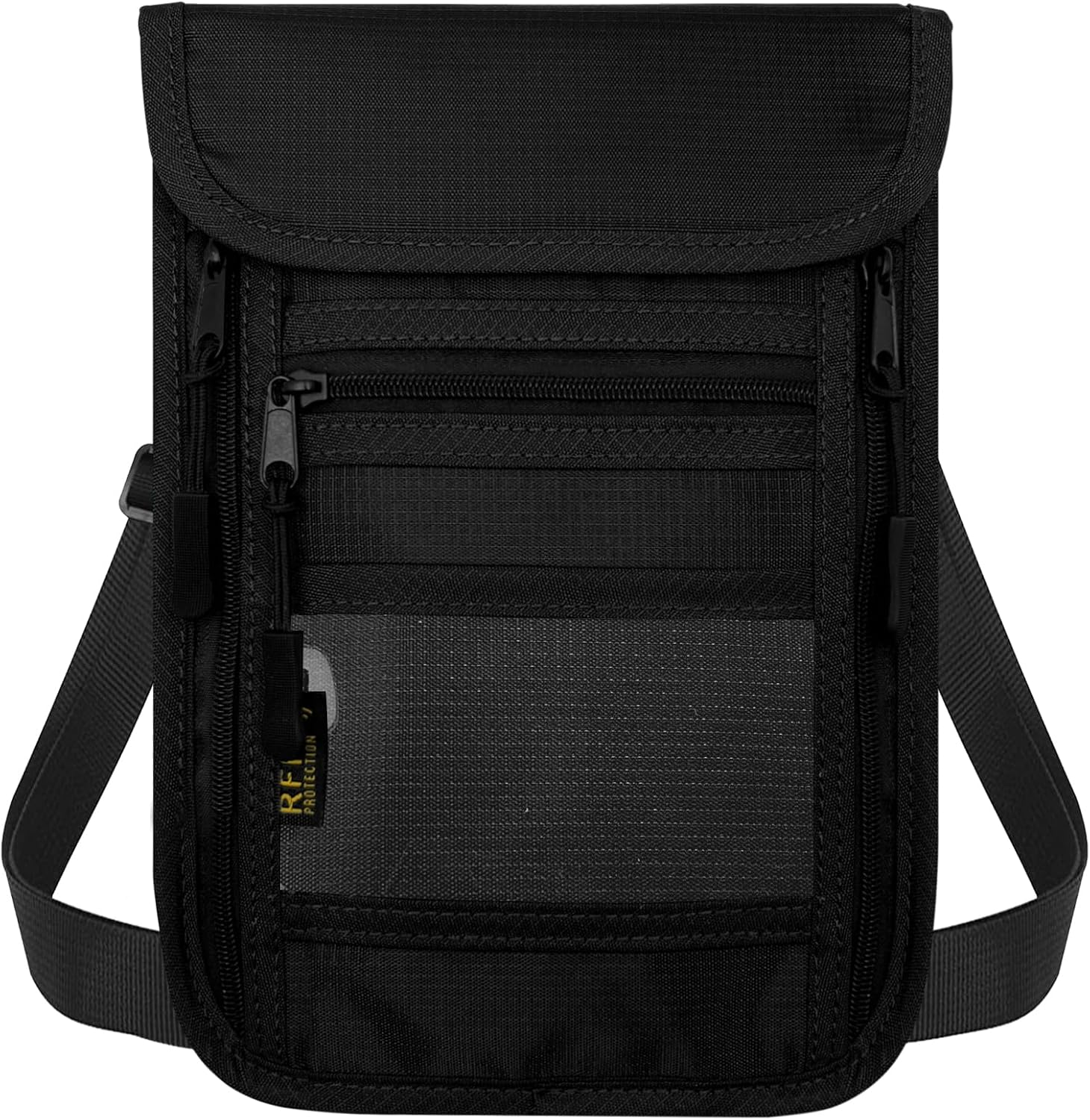 Sundee Travel Neck Wallet with Double Zippers, RFID Blocking Passport Holder with Adjustable Neck Strap for Men and Women to Keep Cash, Credit Cards and Travel Documents Safe, Lake Blue, S, Classic