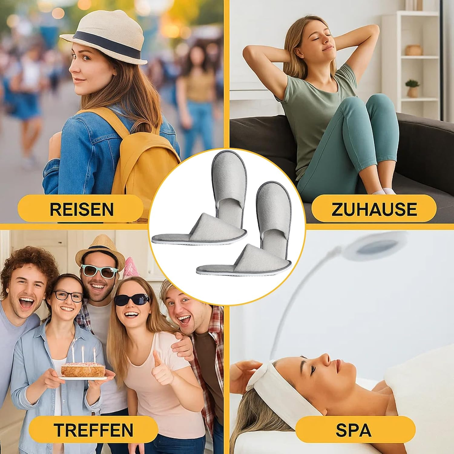 Bbiurer 2 Pairs Hotel Slippers, Non-Disposable Travel Slippers, Plush Pull Velvet Hotel Slippers