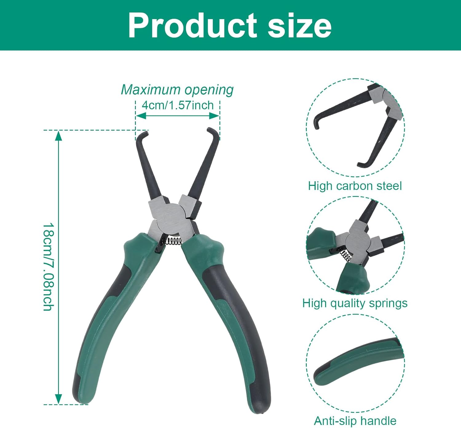 2Pcs Electrical Disconnect Pliers, 7 Inch 9 Inch Automotive Hose Disconnect Tools, Long Spark Plug Removal Pliers, Universal Pipe Clip Repair Tool for Car Maintenance image number 2