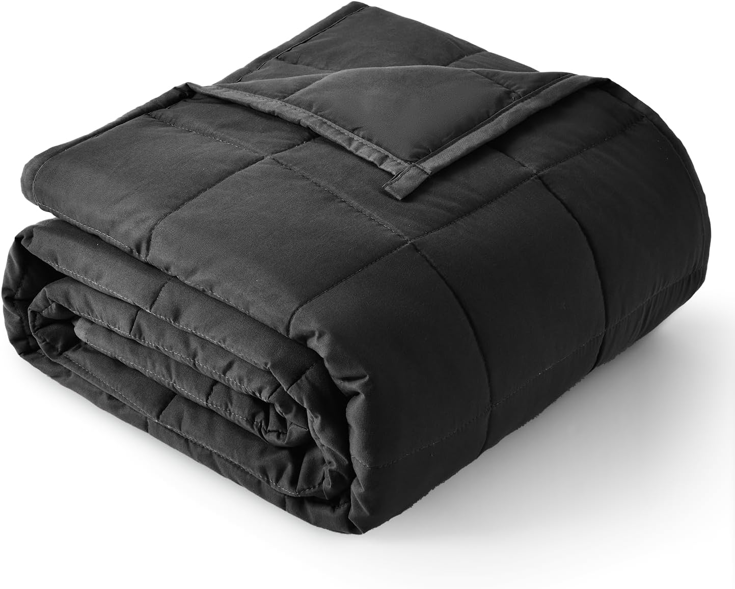 BUZIO Weighted Blanket for Adults - All Season Cooling and Warmth, Breathable Fabric Blanket Weighted for Sleeping Sofa Bed, Great for People with Sleep Stress 150 X 200 Cm, 9 Kg, Black